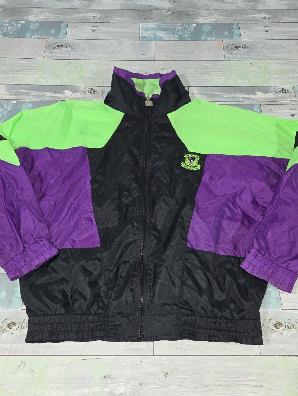 Vintage Givenchy Active Sports Neon Colorblock Windbreaker Jacket Sz Medium